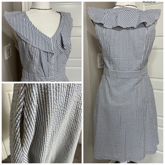 Tommy Hilfiger Stripe V Neck Dress - Picture 2 of 2